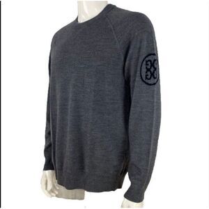G/Fore Sweater Men's XL Gray 100% Wool Pullover Long Sleeve Crew Neck‎ Logo NWT